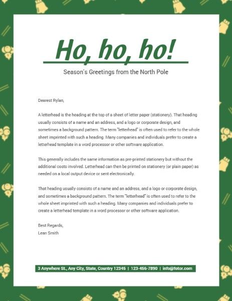 Season Greetings Letterhead