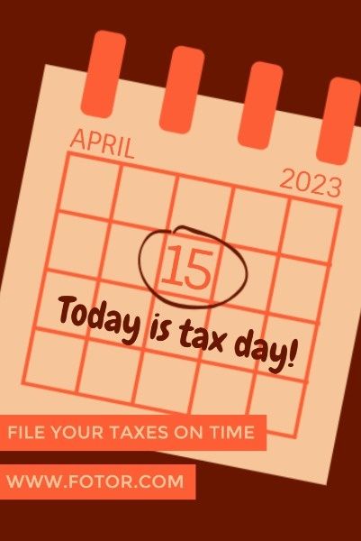 time, calendar, simple, Tax Day Pinterest Post Template
