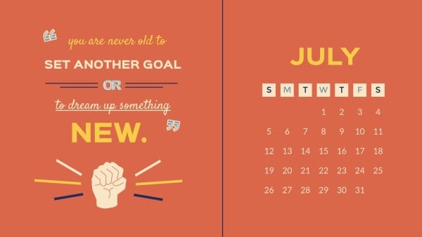赤新しい目標 7 月カレンダー カレンダー