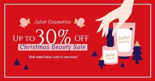 Christmas Cosmetics Sales Facebook Ad Medium
