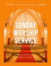 rundown, program list, list, Yellow Sunday Worship Service Church Program Template