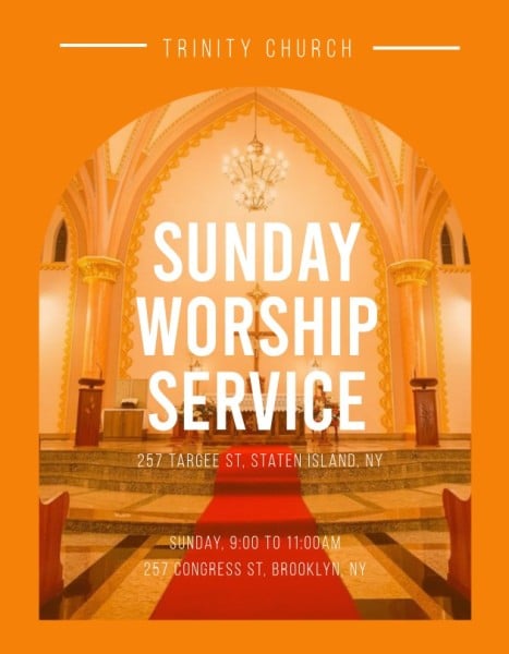 Yellow Sunday Worship Service Church Program