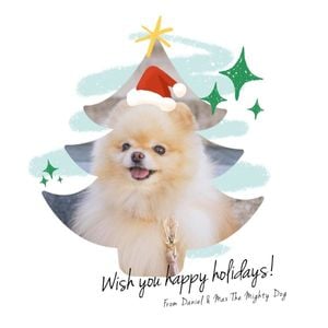 White Wish You Happy Holidays Photo Collage (Square)