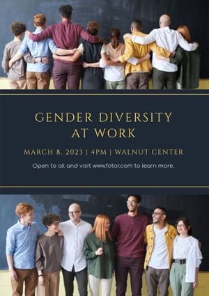 工作中的黑人性别多样性海报 英文海报