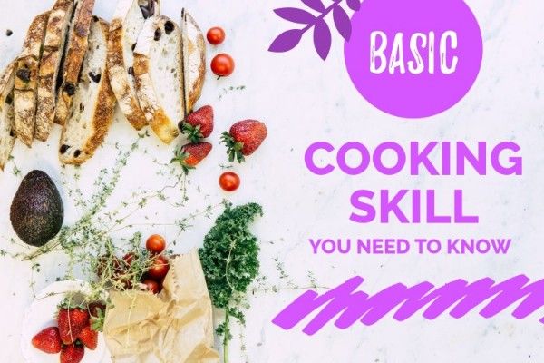 food, skill, life, Purple Cook With Me Blog Title Template