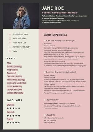 Pink Resume Resume
