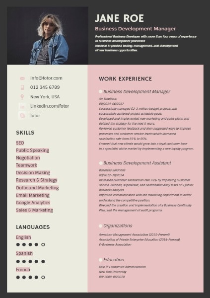 Pink Resume Resume