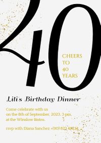 happy birthday, party, events, White Birthday Dinner Invitation Template