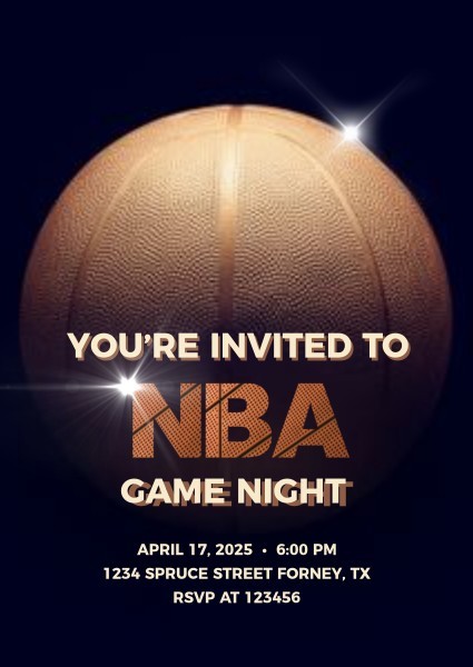 Yellow NBA Gaming  Invitation