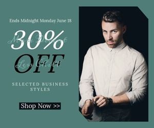 clothes, discount, online, Men's Suit Shirt Sale Large Rectangle Template