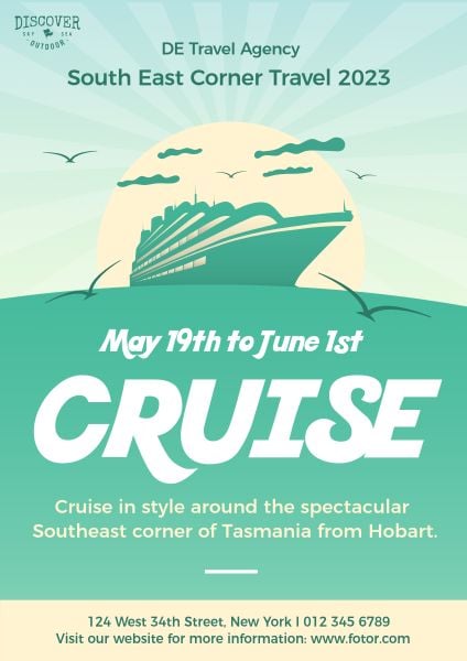 Green Cruise Travel Poster Poster