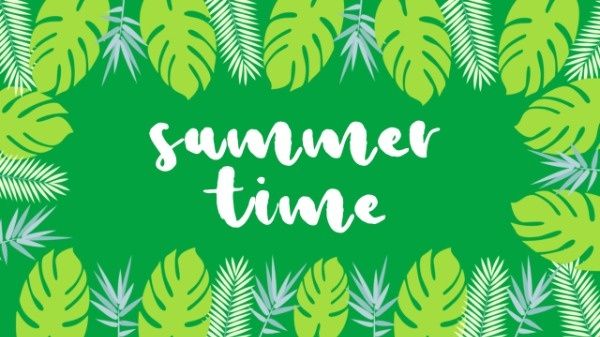 summer time, youtube banner, leaves, Green Summertime  Youtube Channel Art Template