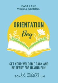 back to school, autumn, study, Blue Orientation Day Poster Template