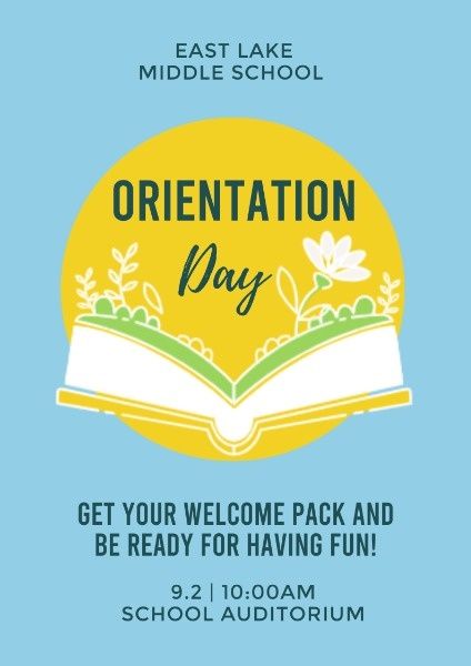 Blue Orientation Day Poster