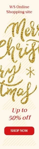 金色圣诞快乐超级销售横幅广告 擎天广告