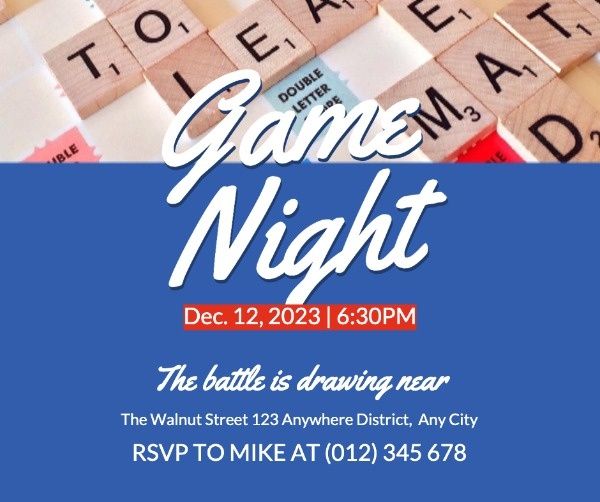 game, party, invite, Blue Gaming Night Invitation Facebook Post Template