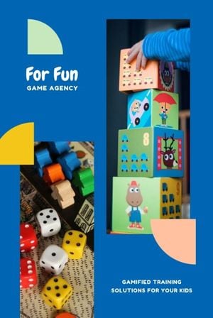 kid, children, funny, Blue Cartoon Game Agency Pinterest Post Template