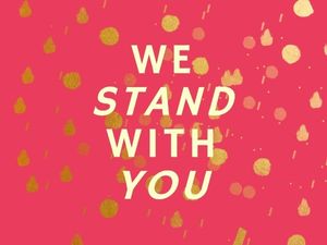 encourage, encouragement, dots, Red We Stand With You Card Template