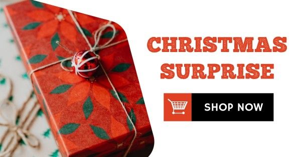 红色礼品盒圣诞特卖 Facebook App广告
