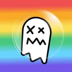 rainbow, cartoon, illustration, Colorful Funny Bubble Ghost Discord Profile Picture Avatar Template