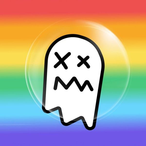 rainbow, cartoon, illustration, Colorful Funny Bubble Ghost Discord Profile Picture Avatar Template