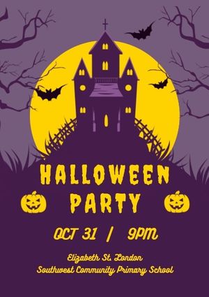 theme park events, carnival nights, horror, Halloween Party Poster Template