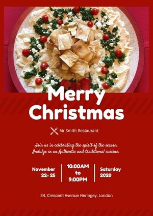 xmas, festival, holiday, Christmas Dinner Poster Template