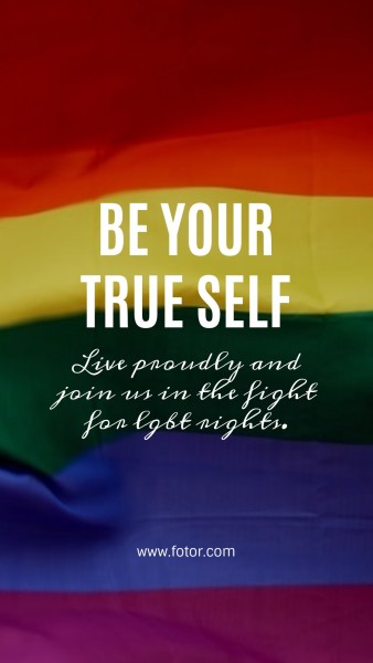 Customizable Be Your True Self Rainbow Flag Quote Instagram Story ...