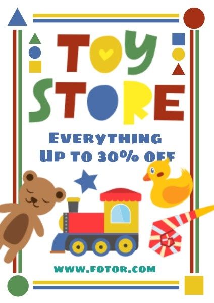 play, sale, child, Cute Toy Store Poster Template