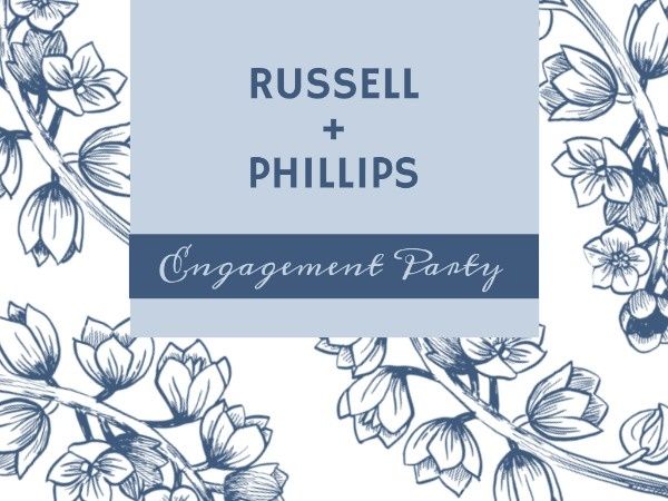 proposal, celebration, gathering, Blue Engagement Party Card Template