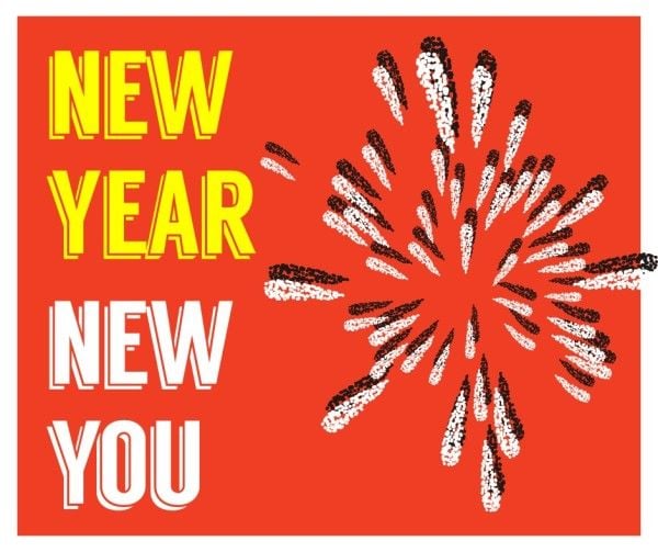 happy new year, fireworks, illustration, New Year Blessing Facebook Post Template