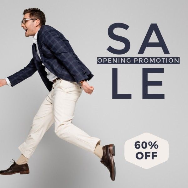 social media, business, shoes, White Man Sale Opening Promotion Instagram Post Template