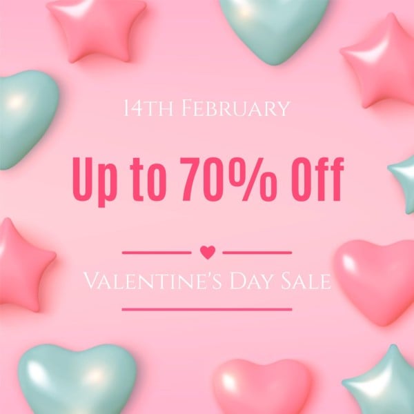 Pink Valentines Day Sale Promotion Instagram Post