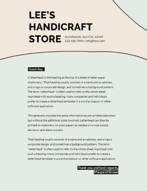 Handicraft Store Letterhead