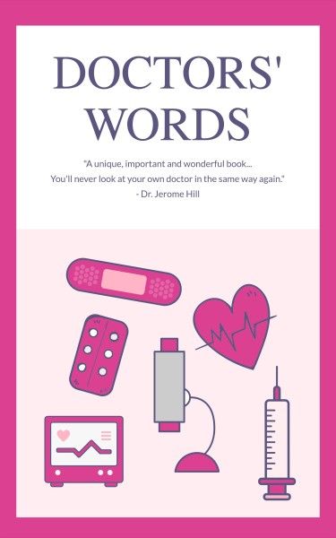 medical, health, sketching, Doctor Words Book Cover Template