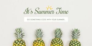 fruit, greeting, pineapple, Hello Summer  Twitter Post Template