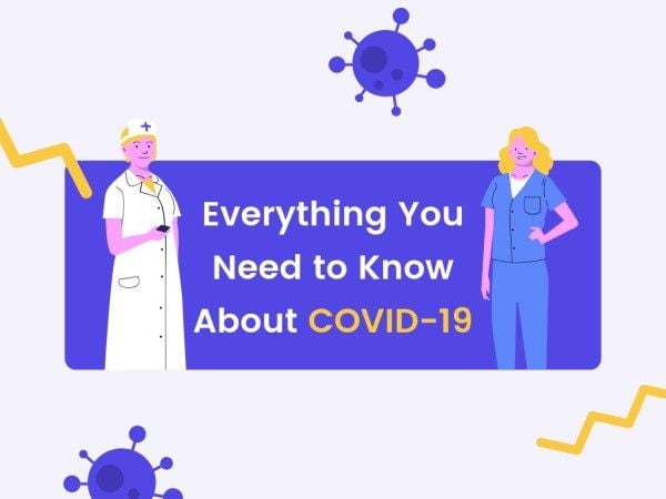 covid, covid-19, virus, Purple Illustration Medical Healthy Presentation 4:3 Template