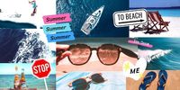ビーチ&オーシャン夏休みコラージュ Twitter画像