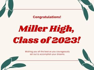 congrats, graduate, wishes, Simple White High School Graduation Card Template