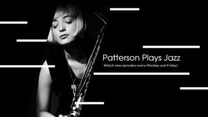 music, play, fashion, Black Jazz Performer Channel Youtube Channel Art Template
