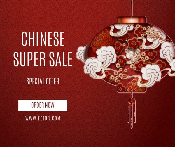 Red Chinese New Year Sale Facebook Post