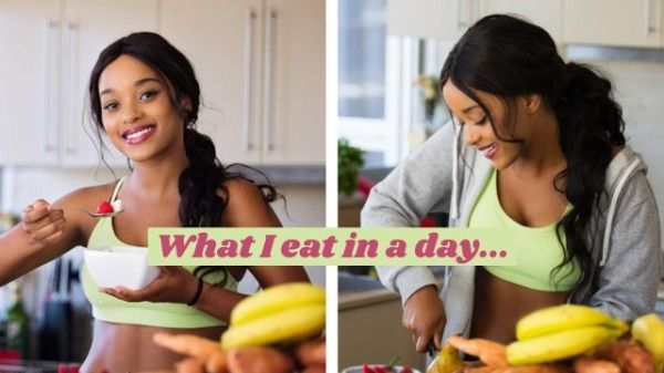 life, vloger, food, What I Eat In A Day Post Youtube Thumbnail Template