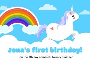 happy birthday, greeting, wishing, Unicorn Birthday Card Template
