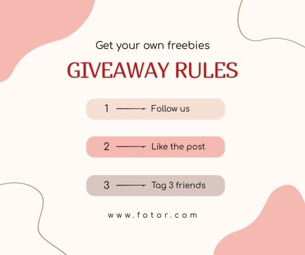 social media, fashion, account, Pink Branding Giveaway Rules Freebies Facebook Post Template
