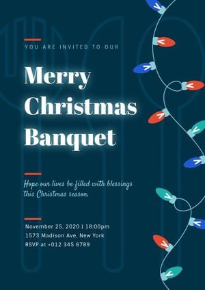 dinner, gathering, event, Merry Christmas Banquet Invitation Template