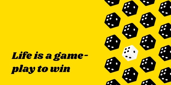 Yellow Game Dice Quote Twitter Post