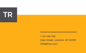 Yellow And White Simple Realty Agency Business Card