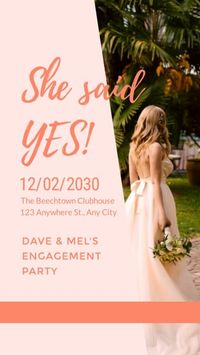 engagement party, engagement, proposal, We Are Engaged Today  Instagram Story Template
