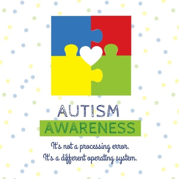 autistic, kid, charity, Autism Awareness Instagram Post Template