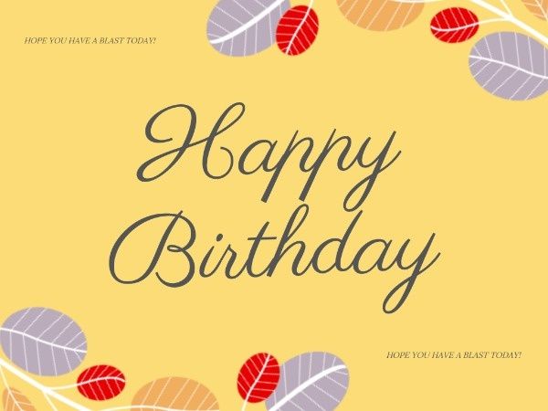 happy birthday, greeting, wishing, Yellow Birthday Card Template